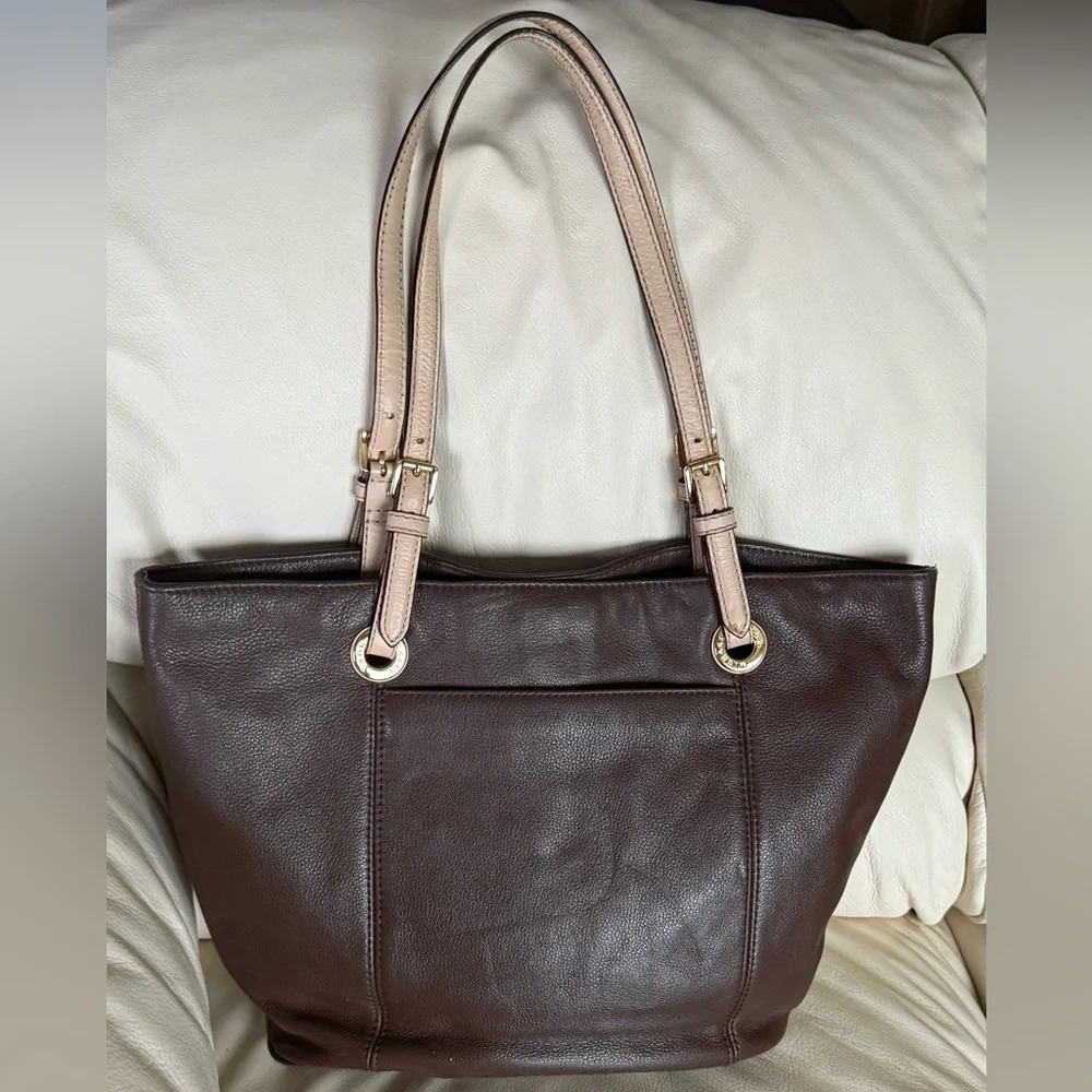 Michael Kors Dark Brown Tote with Gold Accents